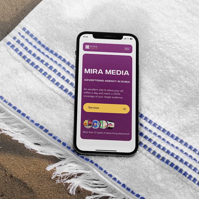 Smartphone with Mira Media site